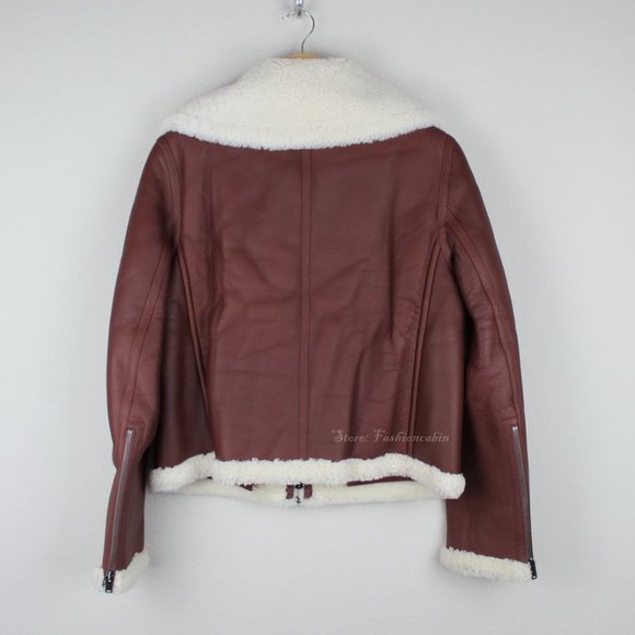NWT Theory Genuine Shearling Moto Jacket - Picture 4 of 16